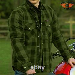 Men Motorbike armor Motorcycle Flannel Shirt Kevlar Lined Bike Racing Lumberjack