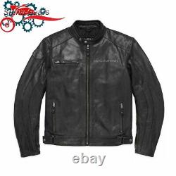 Men's Blouson Motorcycle CUIR Skull Reflective Harley Davidson Jacket