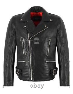 Men's Brando Leather Fashion Jacket Motorbike Marlon Biker Style Jacket