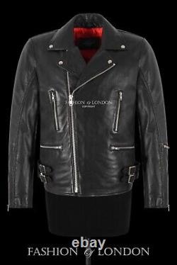 Men's Brando Leather Fashion Jacket Motorbike Marlon Biker Style Jacket