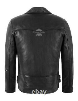 Men's Brando Leather Fashion Jacket Motorbike Marlon Biker Style Jacket