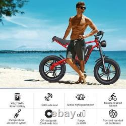 Men's Electric Bike 1200Wa Mountain Electric Bike 48V Hiking Motorbike 15.6AH