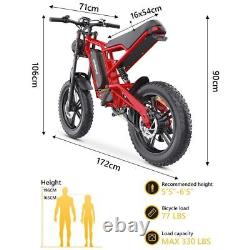 Men's Electric Bike 1200Wa Mountain Electric Bike 48V Hiking Motorbike 15.6AH