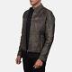 Men's New Motorcycle Brown Distressed Leather Biker Jacket