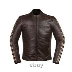 Mens Vintage Motorcycle Motorbike Jacket Cafe Racer Genuine Leather Biker Jacket