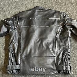 Milwaukee Leather SH1785 Men's Motorcycle Jacket, Reflective Piping, Size Large