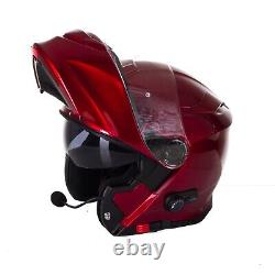 Motorbike Flip Up Blinc Bluetooth Crash Helmet Modular Motorcycle Dvs Ece Acu