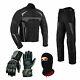Motorbike Protective Suit Waterproof Motorcycle Riding Armored Jacket Trouser CE