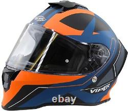 Motorcycle Full Face Helmet Viper RS55 Orange Scooter Crash Motorbike Helmets