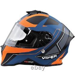 Motorcycle Full Face Helmet Viper RS55 Orange Scooter Crash Motorbike Helmets