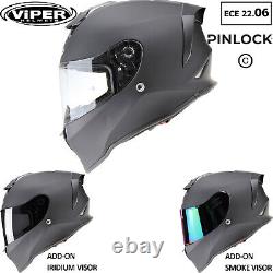 Motorcycle Full Face Helmet Viper RS55 Scooter Motorbike Crash Helmet Matt Black