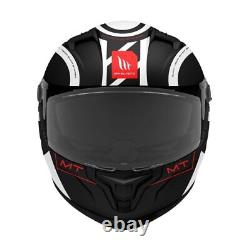 Mt Braker Sv Full Face Ece22.06 Dual Visor Motorbike Motorcycle Helmet Inox