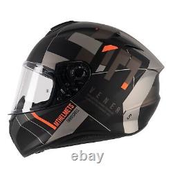 Mt Targo Full Face Ece Acu Dot Motorcycle Motorbike Helmet Veneris Orange