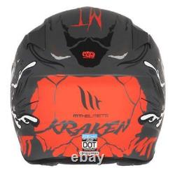 Mt Targo Kraken A1 Matt Black Red Full Face Motorcycle Motorbike Bike Helmet