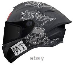 Mt Targo Lost Full Face Ece22.06 Dot Motorbike Motorcycle Helmet A0 Matt Black