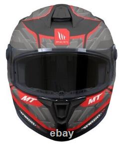 Mt Targo S Surt Full Face Ece22.06 Motorbike Helmet B5 Matt Black Grey Red