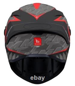 Mt Targo S Surt Full Face Ece22.06 Motorbike Helmet B5 Matt Black Grey Red