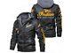 New Men's Handmade Indian Motorcycle Hoodie Geniune Cowhide Leather Biker Jacket