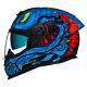 Nexx Sx. 100r Abisal Blue Neon Full Face Sports Motorcycle Motorbike Bike Helmet