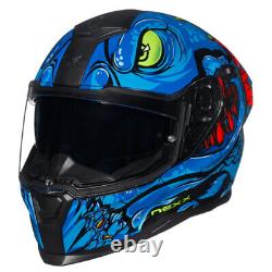 Nexx Sx. 100r Abisal Blue Neon Full Face Sports Motorcycle Motorbike Bike Helmet
