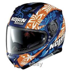 Nolan N87 Petrucci Replica N-Com Motorcycle Helmet Motorbike Pinlock Blue Orange