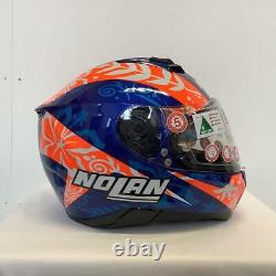 Nolan N87 Petrucci Replica N-Com Motorcycle Helmet Motorbike Pinlock Blue Orange