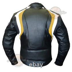 Original Black BMW 3877 Motorbike Leather Jacket Motorcycle Armoured Biker Coat