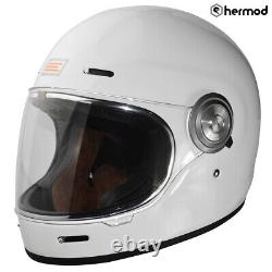 Origine Vega Solid Full Face Retro Motorcycle Motorbike Helmet White