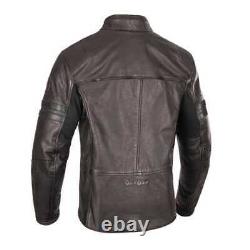 Oxford Holton Mens Classic Retro Leather Motorcycle Motorbike Bike Jacket Brown