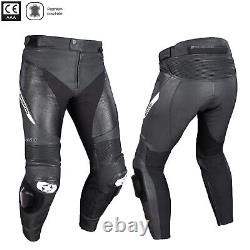 Oxford Nexus 1.0 Mens Leather Motorcycle Trousers Sports Bike Riding Pants Black