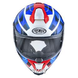 Premier Hyper HP 12 White Blue Full Face Motorcycle Motorbike Bike Helmet