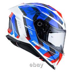Premier Hyper HP 12 White Blue Full Face Motorcycle Motorbike Bike Helmet