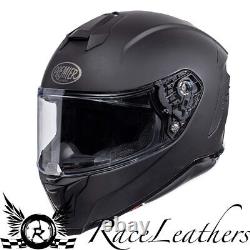 Premier Hyper U9 Matt Black Motorcycle Motorbike Bike Helmet With Pinlock