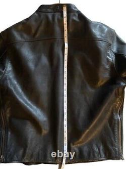 Ralph Lauren Polo Sport Leather Black Motorcycle Motorbike Jacket Size Large
