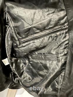 Real Leather Brando Biker Jacket Motorbike Motorcycle RRP £275 Black XL