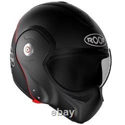 Roof Boxxer Carbon Flip-Up Motorcycle Motorbike Helmet Solid Matt Black