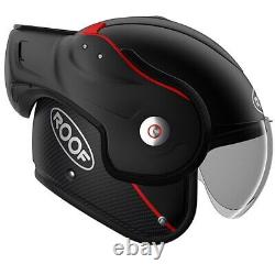 Roof Boxxer Carbon Flip-Up Motorcycle Motorbike Helmet Solid Matt Black