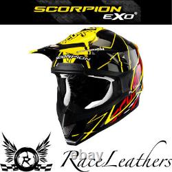Sale Scorpion Vx15 Sprint Black Yellow MX Motocross Motorcycle Motorbike Helmet