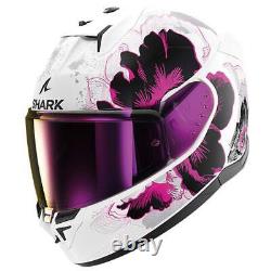 Shark D-Skwal 3 Mayfer White Violet Anthracite Motorcycle Motorbike Bike Helmet