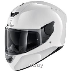 Shark D-skwal 2 Blank White Motorcycle Motorbike Bike Touring Helmet + Sun Visor