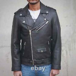 Sheep Geniune Leather Classic Motorcycle Men's Jacket