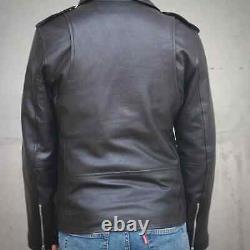 Sheep Geniune Leather Classic Motorcycle Men's Jacket