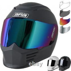 Simpson Speed Motorcycle Helmet & Visor Motorbike Bike Full Face Plain Solid Lid