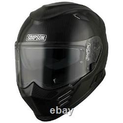 Simpson Venom Carbon Full Face Motorcycle Helmet EC2205 White Matt & Gloss Black