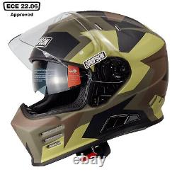 Simpson Venom Comanche Full Face Ece 22.06 Sunvisor Motorcycle Bike Crash Helmet