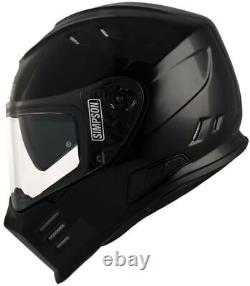 Simpson Venom Dual Visor Full Face Composite Motorbike Helmet Gloss Black