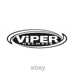 VIPER MOTORBIKE VINTAGE RETRO FULL FACE CLASSIC FIBREGLASS HELMET F656 Blu/Cream