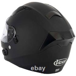 Vcan H128 Matt Black Blinc Built In Bluetooth Motorcycle Motorbike Bike Helmet