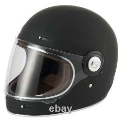 Vcan H135 Retro Vintage Matt Black Full Face Motorcycle Motorbike Bike Helmet