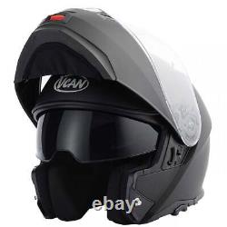 Vcan H272 Matt Black Flip Up Front Modular Motorcycle Motorbike Bike Helmet